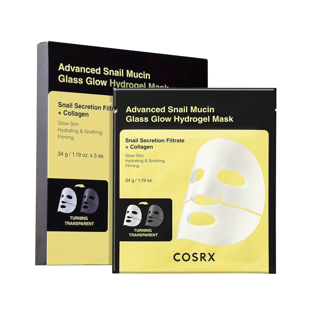 Advanced Snail Mucin Glass Glow Hydrogel Mask - 3 Sheet Masks - Image 5