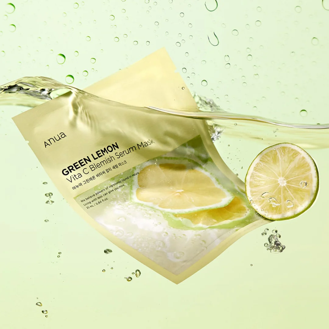 Green Lemon Vita C Blemish Serum Mask - 1 Sheet Mask - Image 3