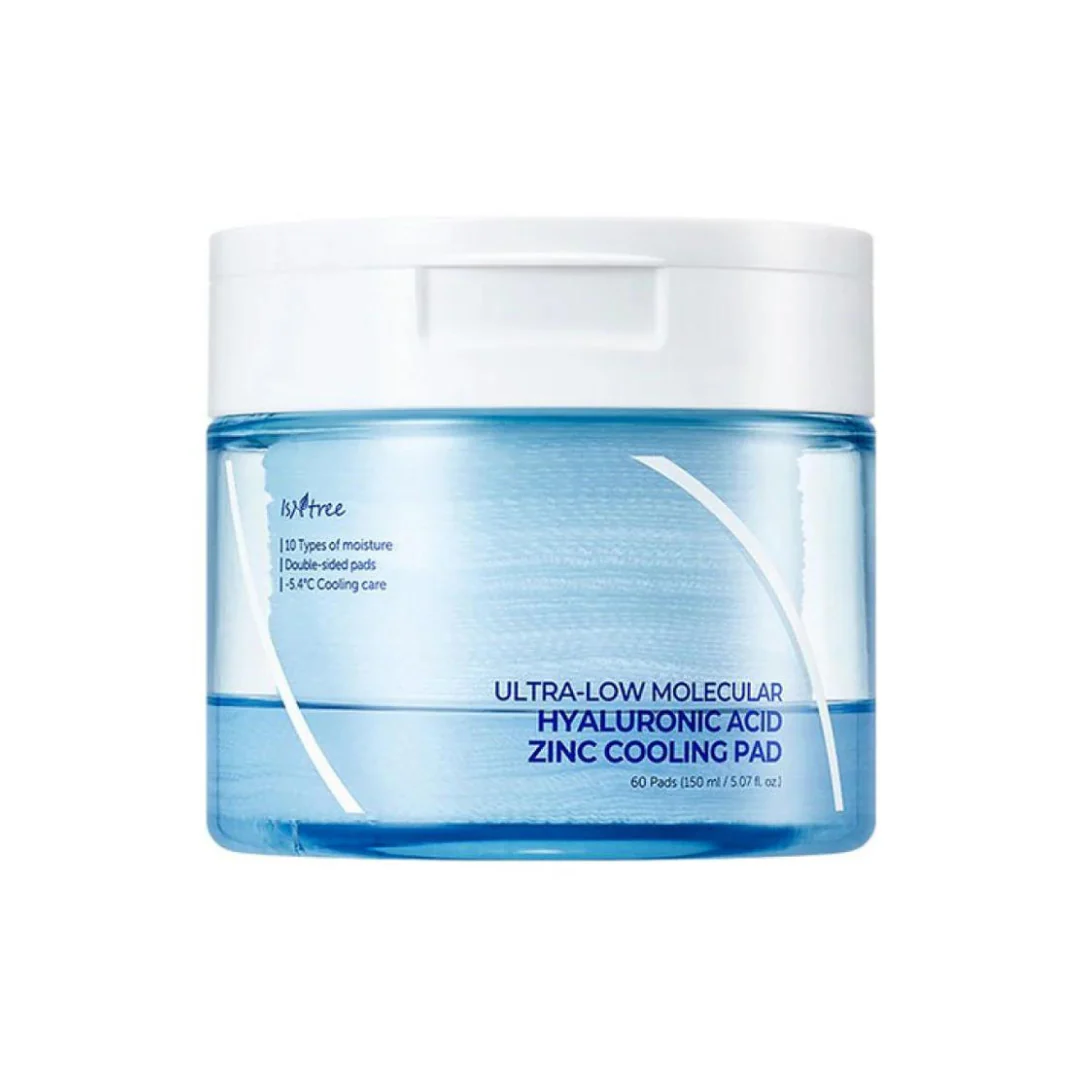 Ultra-Low Molecular Hyaluronic Acid Zinc Cooling Pad - 60 Pads