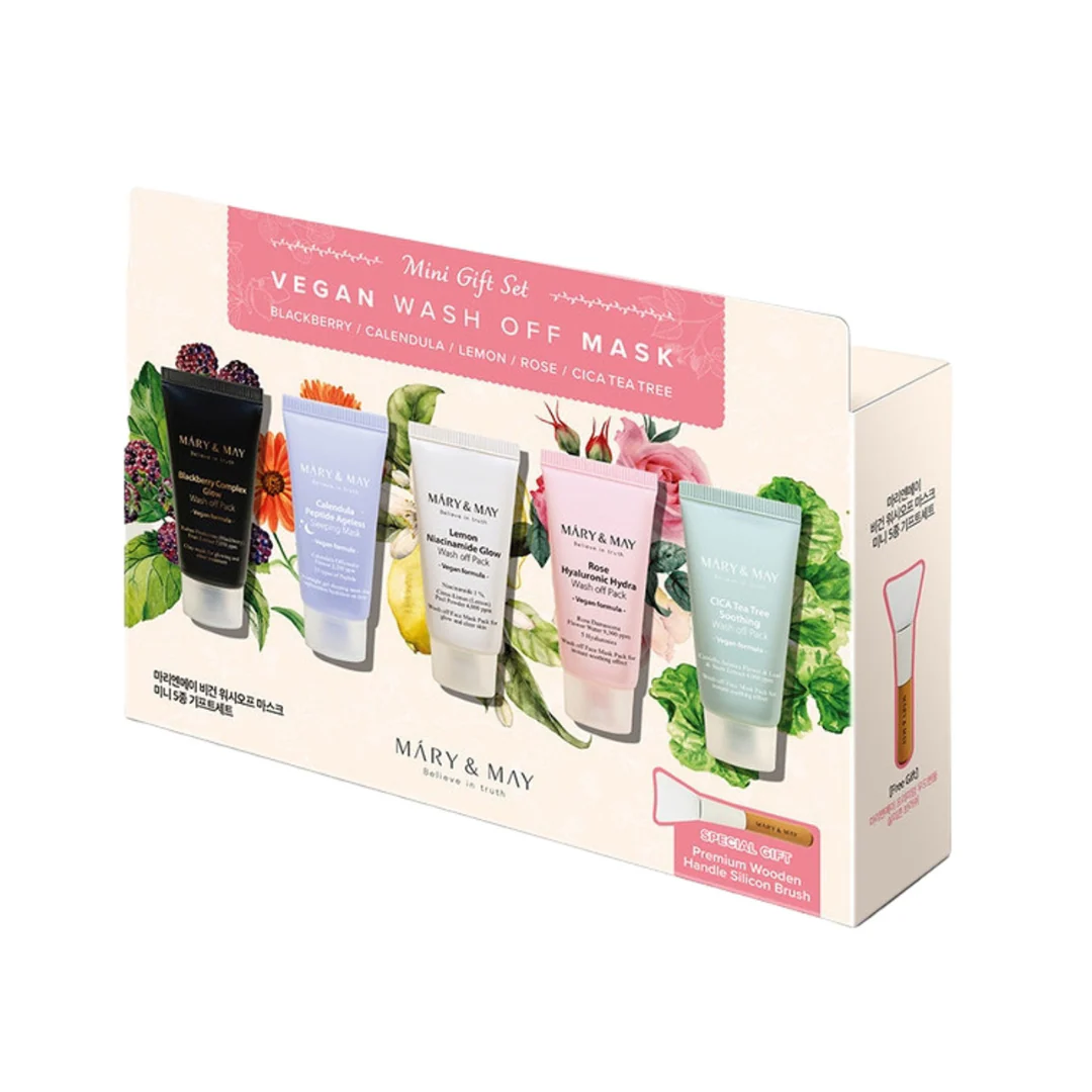 Vegan Wash off Mask Mini Gift Set - 5 Pcs - Image 3